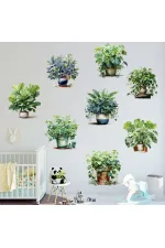 Saksılı Çiçek Tasarımlı 8li Sticker MC-480A Saksılı Çiçek Tasarımlı 8li Sticker MC-480A