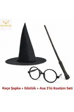 Çocuk Seti (Siyah Keçe Şapka, Asa, Gözlük) Çocuk Seti (Siyah Keçe Şapka, Asa, Gözlük)