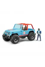 Jeep Cross Mavi Safari Aracı Ve Kasklı Pilotu Jeep Cross Mavi Safari Aracı Ve Kasklı Pilotu