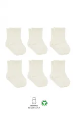 6'Lı Basic Penye Soket Çorap 10101 Ekru 6'Lı Basic Penye Soket Çorap 10101 Ekru