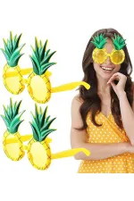 Tropikal Hawaii Ananas Şekilli Parti Gözlüğü 9.5 x 14 cm Tropikal Hawaii Ananas Şekilli Parti Gözlüğü 9.5 x 14 cm
