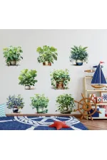 Saksılı Çiçek Tasarımlı 8li Sticker MC-480A Saksılı Çiçek Tasarımlı 8li Sticker MC-480A