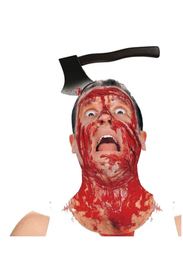 Kafaya Saplanmış Halloween Kanlı Balta Şaka Tacı Kafaya Saplanmış Halloween Kanlı Balta Şaka Tacı