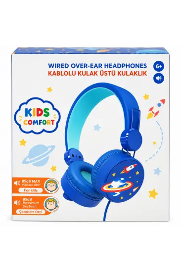 Uzay Desenli Mikrofonlu Kulak Üstü Kulaklık Uzay Desenli Mikrofonlu Kulak Üstü Kulaklık