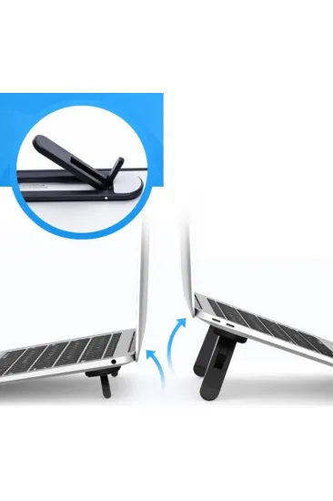 2 Kademeli Katlanabilir ve Yapışkanlı Laptop Standı Siyah 2 Kademeli Katlanabilir ve Yapışkanlı Laptop Standı Siyah