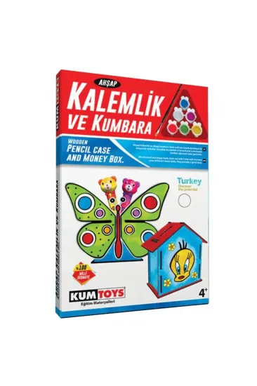 5304 Ahşap Kalemlik ve Kumbara Seti 5304 Ahşap Kalemlik ve Kumbara Seti
