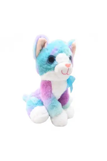 PELUŞ 30CM RENKLİ KEDİ  (adet fiyatıdır)
