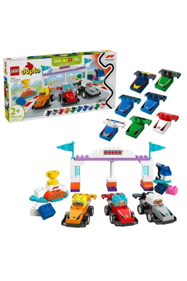 10445 Duplo F1 Takımı Yarış Arabaları ve Sürücüleri 70 parça +2aş 10445 Duplo F1 Takımı Yarış Arabaları ve Sürücüleri 70 parça +2aş
