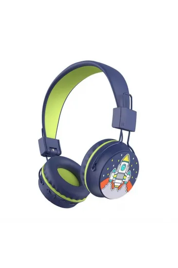 Roket Desenli Bluetooth Kulak Üstü Kablosuz Kulaklık Roket Desenli Bluetooth Kulak Üstü Kablosuz Kulaklık