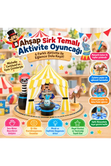 Ahşap Sirk Temalı Aktivite Oyuncağı