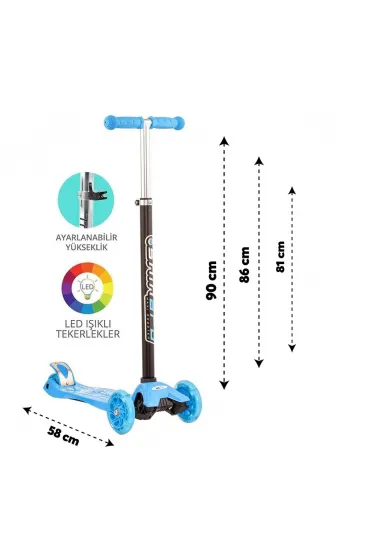 Torutoys Mavi Twist Işıklı Scooter