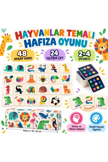 Hayvanlar Temalı Hafıza Eşleştirme Oyunu Hayvanlar Temalı Hafıza Eşleştirme Oyunu