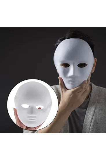 Beyaz Renk Boyanabilir Anonim Tam Yüz Cosplay Maske 24x18 cm Beyaz Renk Boyanabilir Anonim Tam Yüz Cosplay Maske 24x18 cm