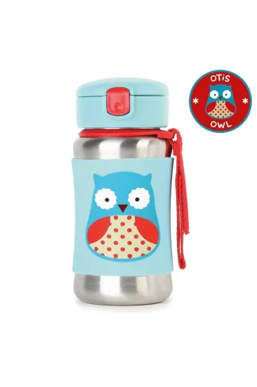 Zoo Pipetli Paslanmaz Çelik Suluk 350 ml Baykuş Zoo Pipetli Paslanmaz Çelik Suluk 350 ml Baykuş
