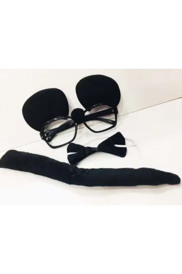 Mouse Gözlüğü Papyonu Kuyruğu Seti Mouse Gözlüğü Papyonu Kuyruğu Seti