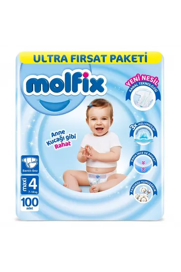 Bebek Bezi Ultra Fırsat Paketi 4 Beden 7-14 Kg 100 Adet Bebek Bezi Ultra Fırsat Paketi 4 Beden 7-14 Kg 100 Adet