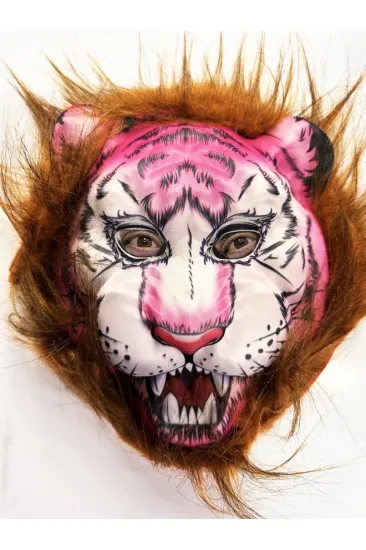 Kahverengi Saçlı Pembe Yüz Kurt Maske Kaplan Maske Mega Peluş 26 No Kahverengi Saçlı Pembe Yüz Kurt Maske Kaplan Maske Mega Peluş 26 No