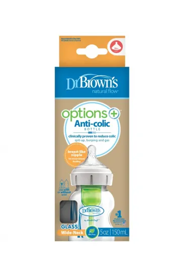 Geniş Ağız Anti Kolik Options+ Cam Biberon 150 ml Geniş Ağız Anti Kolik Options+ Cam Biberon 150 ml