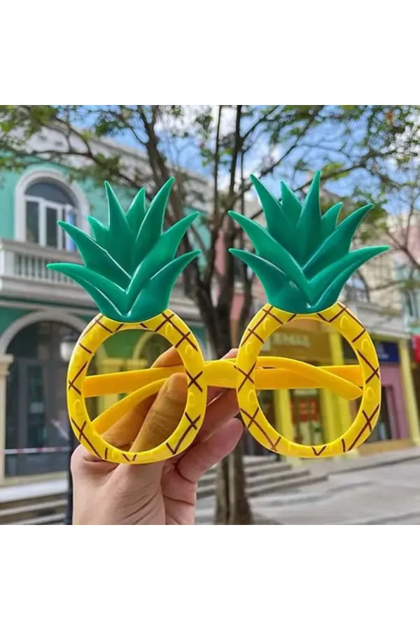 Tropikal Hawaii Ananas Şekilli Parti Gözlüğü 9.5 x 14 cm Tropikal Hawaii Ananas Şekilli Parti Gözlüğü 9.5 x 14 cm