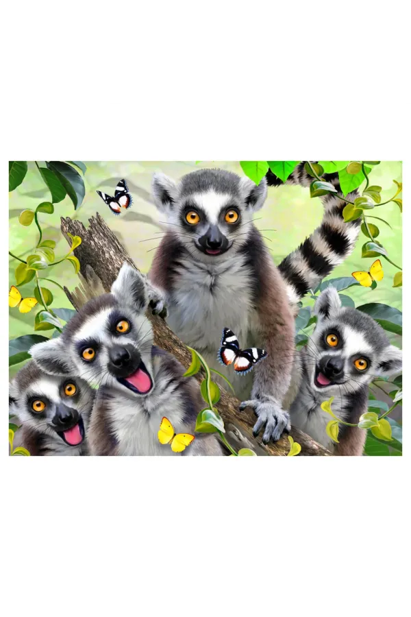 Prime 3D - Lemur Pelüş ve Selfie 48 Parça Puzzle 15801