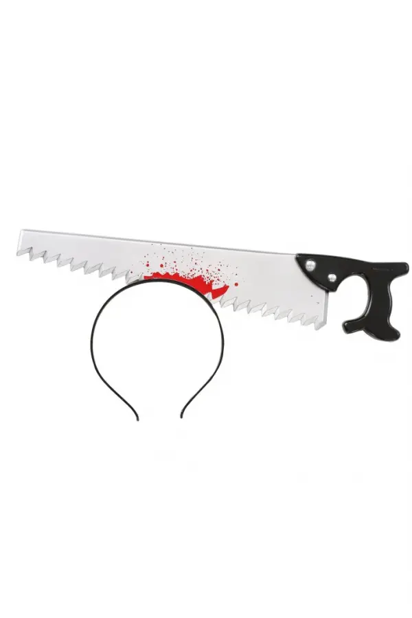 Kafaya Saplanmış Halloween Kanlı Testere Şaka Tacı Kafaya Saplanmış Halloween Kanlı Testere Şaka Tacı
