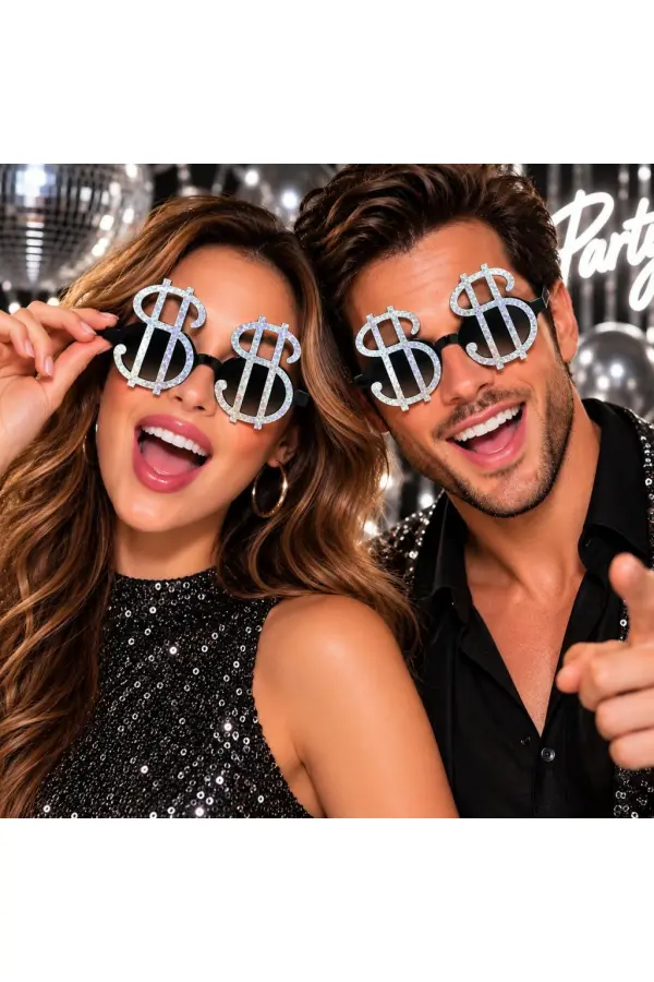 Dolar İşareti Parti Gözlüğü – Gümüş