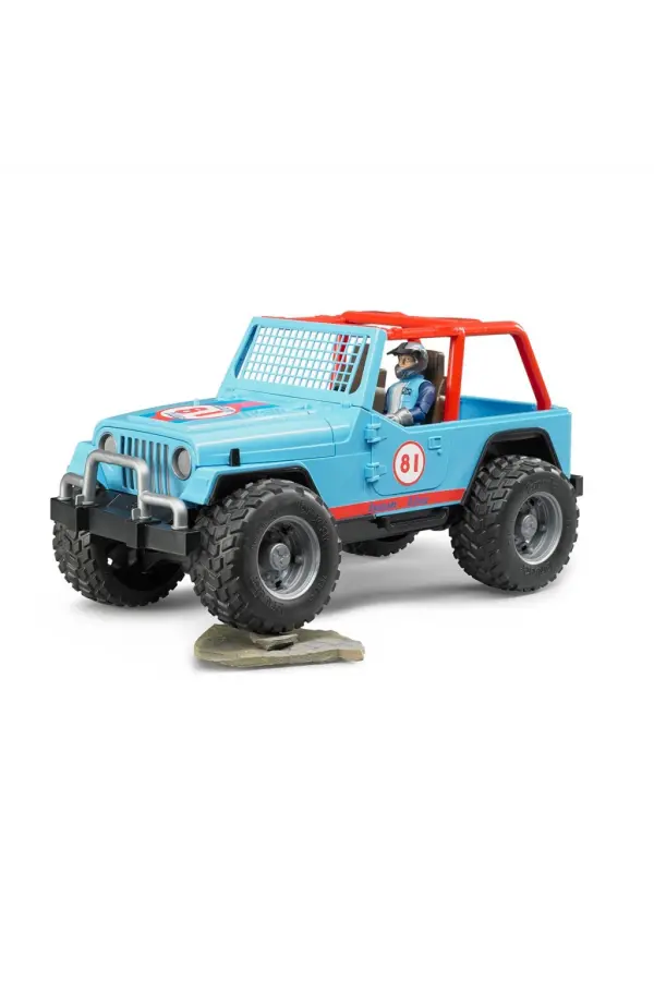 Jeep Cross Mavi Safari Aracı Ve Kasklı Pilotu Jeep Cross Mavi Safari Aracı Ve Kasklı Pilotu