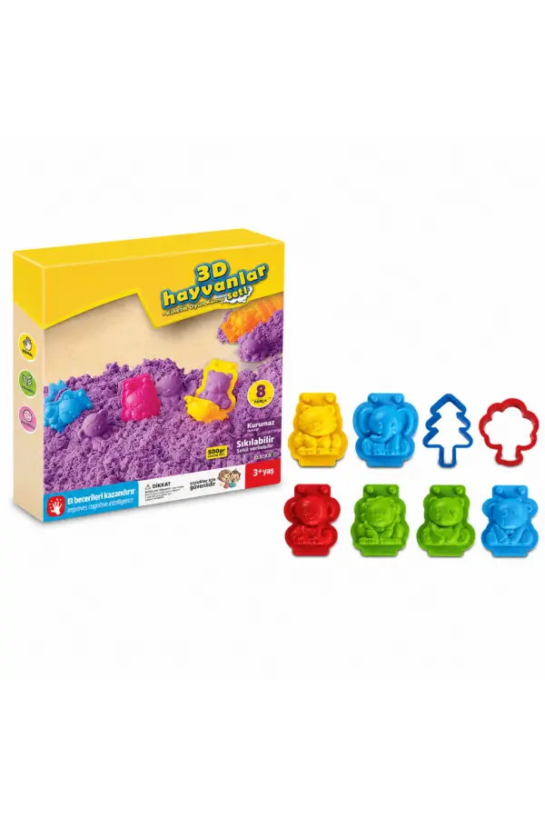 03612 3D Hayvanlar Kum Seti 500 gr / +3 yaş 03612 3D Hayvanlar Kum Seti 500 gr / +3 yaş