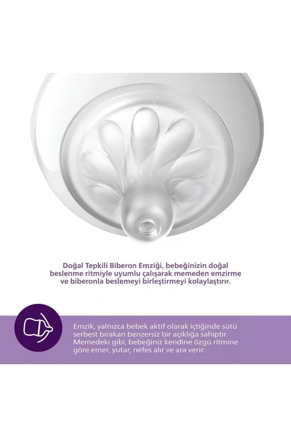 Doğal Tepkili Natural Response 2'Li Biberon Emziği No:3 1+ Ay Doğal Tepkili Natural Response 2'Li Biberon Emziği No:3 1+ Ay
