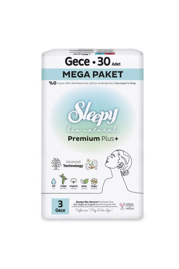 Bio Natural Premium Plus Mega Gece Ped 30 Adet