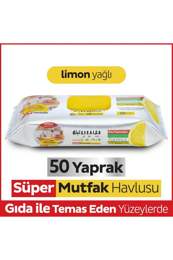 Mutfak Temizlik Havlusu 50 Adet Limon Mutfak Temizlik Havlusu 50 Adet Limon