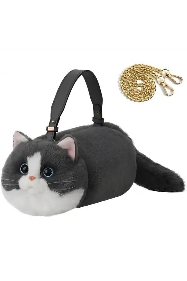 Kedi El Çantası Gri Kedi El Çantası Gri