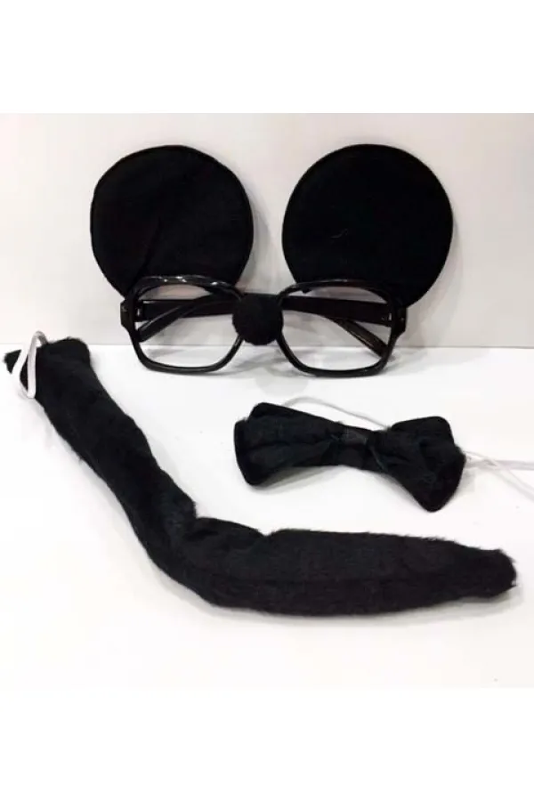 Mouse Gözlüğü Papyonu Kuyruğu Seti Mouse Gözlüğü Papyonu Kuyruğu Seti