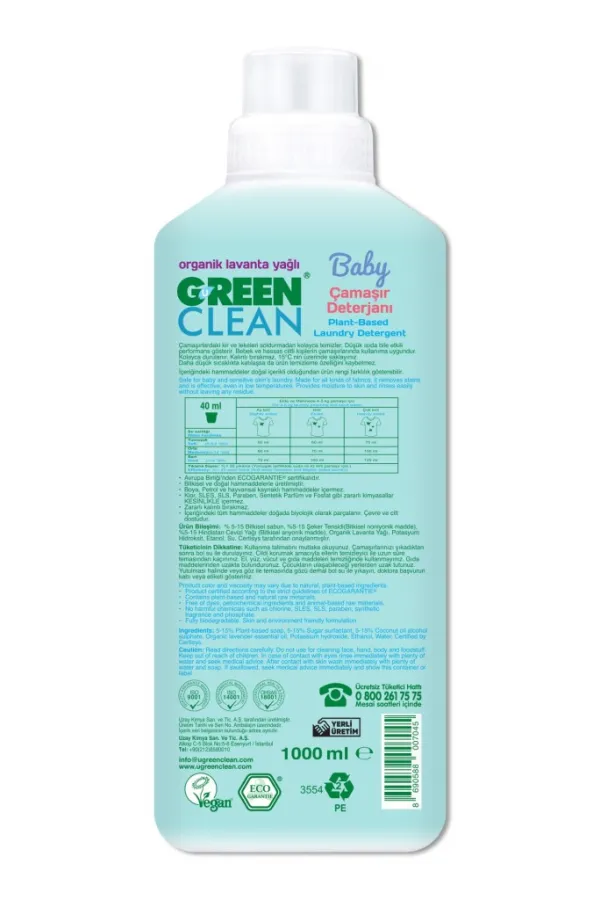 Baby Bitkisel Çamaşır Deterjanı 1000 ml (20 Yıkama)