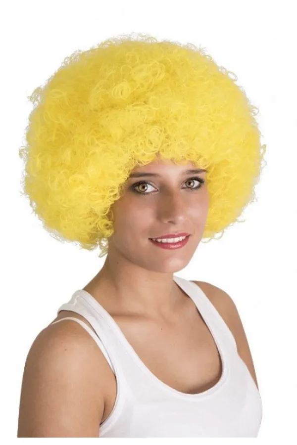 Sarı Renk Kıvırcık Afro Bonus Peruk Sarı Renk Kıvırcık Afro Bonus Peruk