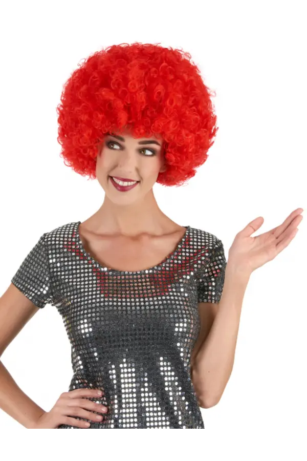 Kırmızı Renk Kıvırcık Afro Bonus Peruk Kırmızı Renk Kıvırcık Afro Bonus Peruk