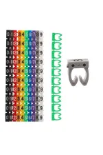Powermaster 0-9 Dijital Kodlu Renkli Kablo İşaretleyici 6mm Powermaster 0-9 Dijital Kodlu Renkli Kablo İşaretleyici 6mm