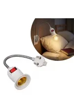 Ledx Dy-112 Prizden E27 Duya Dönüştürücü 26cm Spiralli Anahtarlı Duy Ledx Dy-112 Prizden E27 Duya Dönüştürücü 26cm Spiralli Anahtarlı Duy