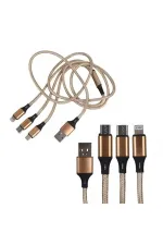 Powermaster Pm-2368 Micro Usb - Type-c - Lightning Şarj Ve Data Kablosu 2.1 Amper 110cm Örgülü Powermaster Pm-2368 Micro Usb - Type-c - Lightning Şarj Ve Data Kablosu 2.1 Amper 110cm Örgülü