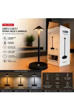Powermaster Pm-25831 Siyah Dokunmatik Ve Şarj Edilebilir Led Gece Lambası
