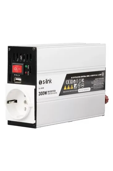 S-link Sl-300w 300w Dc12v-ac230v Çakmaktan Power İnverter S-link Sl-300w 300w Dc12v-ac230v Çakmaktan Power İnverter
