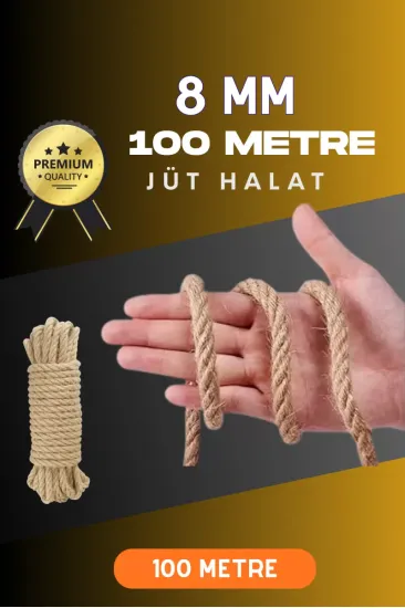 8 Mm 100 Metre Jüt Halat Dekoratif Hasır İp Urgan Süs 8 Mm 100 Metre Jüt Halat Dekoratif Hasır İp Urgan Süs