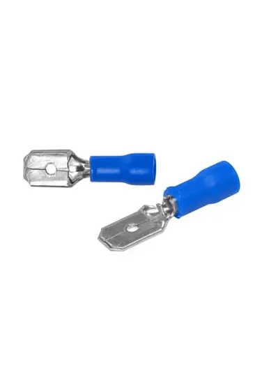 Powermaster Pm-39061 1,5-2,5mm2 Kesit 22x6x6mm Soket Mavi İzoleli Kablo Pabucu (100'lü Paket)
