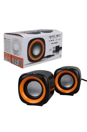 Magicvoice Mv-24837 2x3 Watt Aux Multimedia Mini Usb Speaker - Hoparlör Magicvoice Mv-24837 2x3 Watt Aux Multimedia Mini Usb Speaker - Hoparlör