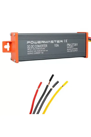 Powermaster Pm-27381 24v Dc 12v Dc 15 Amper Oto Konvertör Powermaster Pm-27381 24v Dc 12v Dc 15 Amper Oto Konvertör