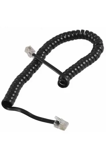 Telefon Spiral Kablo Siyah 4p/4c Telefon Spiral Kablo Siyah 4p/4c