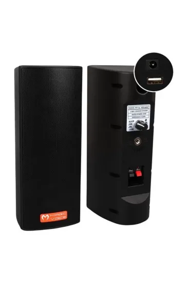 Magicvoice Mv-26 2x7.5 Cm 50 Watt Komütatörlü Hat Trafolu Siyah Sütun Hoparlör (2'li Takım) Magicvoice Mv-26 2x7.5 Cm 50 Watt Komütatörlü Hat Trafolu Siyah Sütun Hoparlör (2'li Takım)