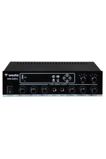 Westa Wm-605u Usb-bluetooth 2 Bölgeli 2 Mikrofon Girişli 100 Watt Trafolu Anfi Westa Wm-605u Usb-bluetooth 2 Bölgeli 2 Mikrofon Girişli 100 Watt Trafolu Anfi