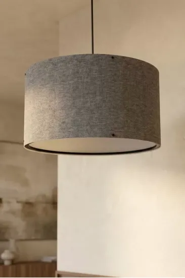 Koyu Gri Kumaş Başlıklı Sarkıt Avize 35 Cm Koyu Gri Kumaş Başlıklı Sarkıt Avize 35 Cm