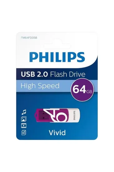 Philips Vivid Serisi 64gb Usb 2.0 High Speed Flash Bellek (fm64fd05b/00) Philips Vivid Serisi 64gb Usb 2.0 High Speed Flash Bellek (fm64fd05b/00)